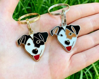 Personalized Jack Russell Stainless Steel Dog Tag: Enamel Pet ID
