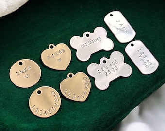 Hand-Stamped Pet ID Tag: Custom Engraved Dog and Cat Name Tag