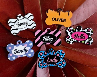 Personalized Dog Bone Tag: Custom Pet ID, Double Sided