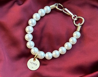 Personalized Pearl Dog & Cat Collar Necklace: Faux Pearl Pet Jewelry Gift Accessory