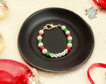 Christmas Pearl Pet Collar: Custom Cat & Dog Necklace with Tag