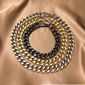 Gold Plated Aluminum Cuban Link Dog Collar Necklace: Large Custom Pet Chain Jewelry