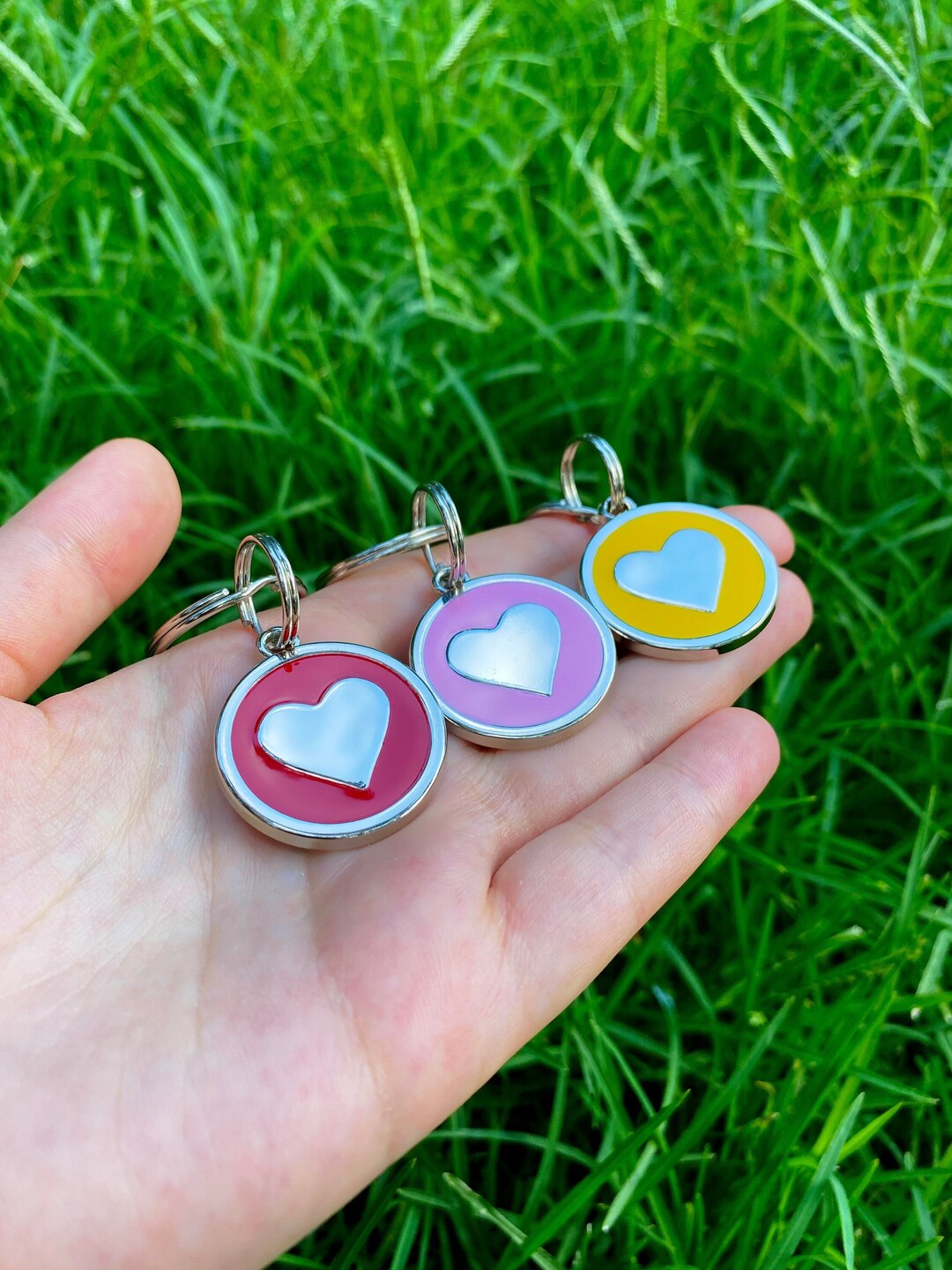 Heart Dog Tag, Dog Tag Personalized, Cat Name Tag, Heart Cat Tag, Enamel Dog Tag, Engraved Dog