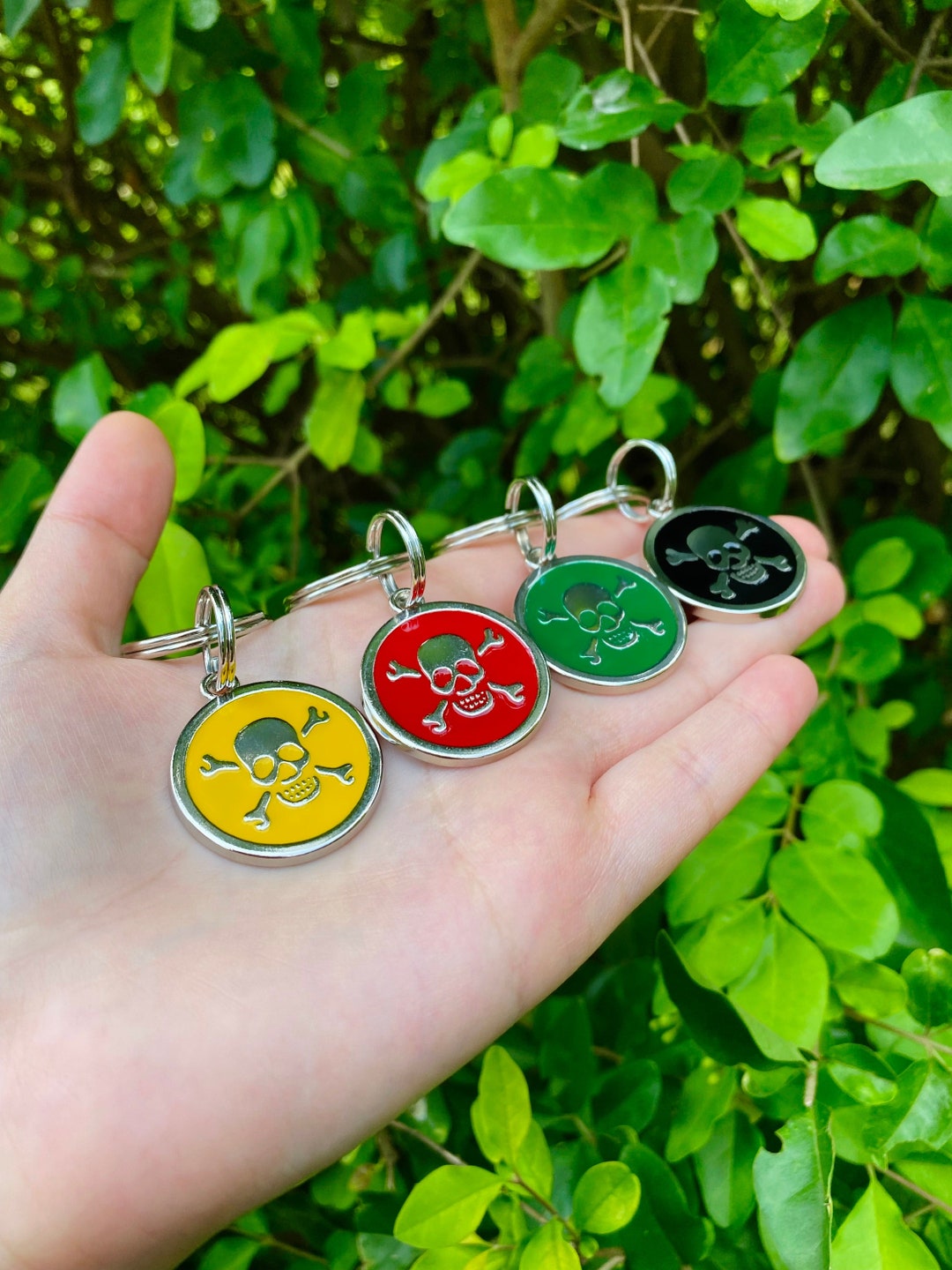 Skull Dog Tag, Dog Tag for Dogs, Dog Tag Personalized, Cat ID Tag, Enamel Dog Tag, Dog Tag