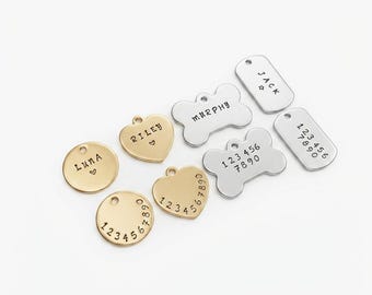 Hand-Stamped Pet ID Tag: Custom Engraved Dog and Cat Name Tag