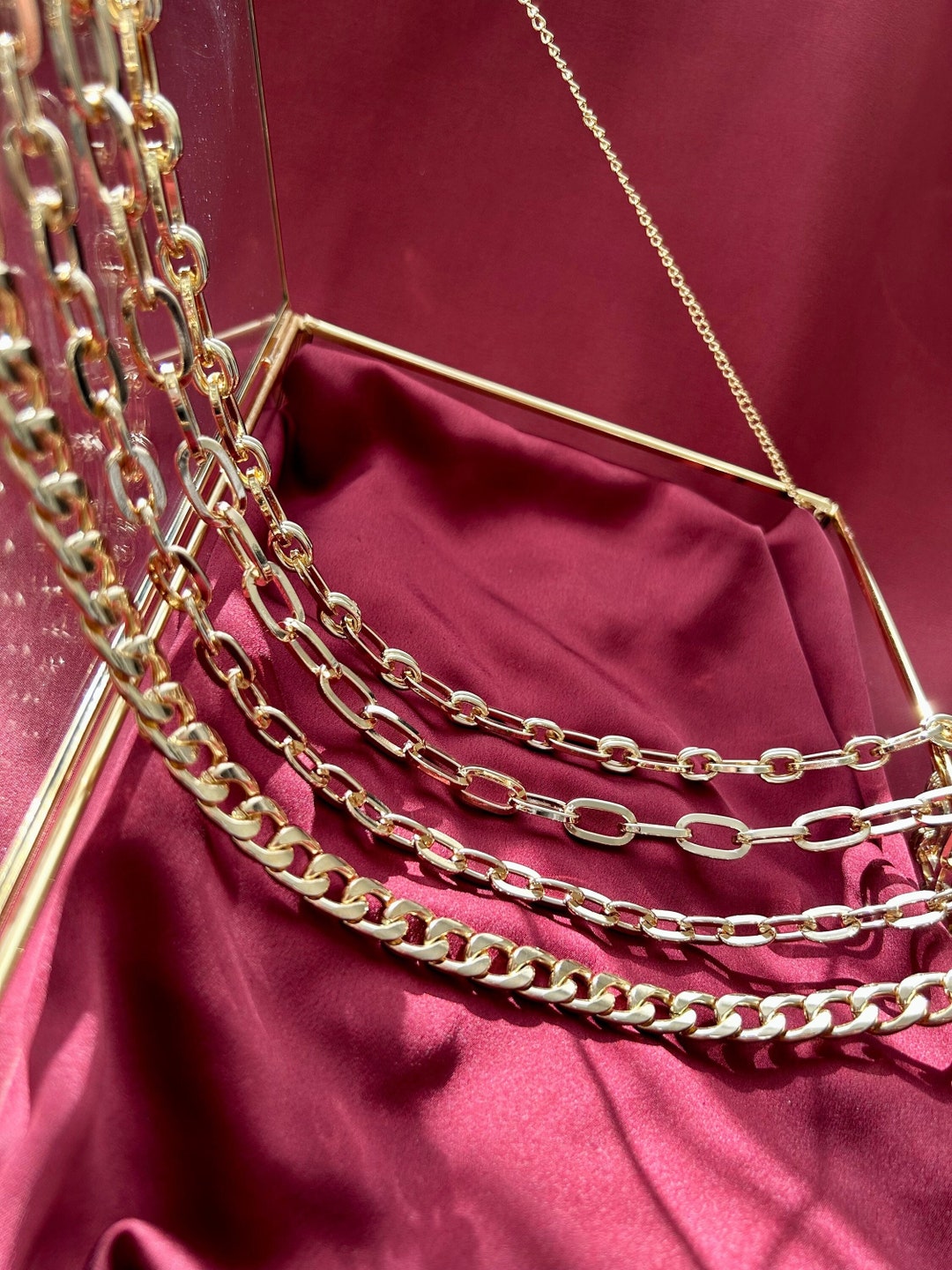 Dog Chain, Gold Dog Chain Necklace, Custom Metal Dog Collar Chain, Dog