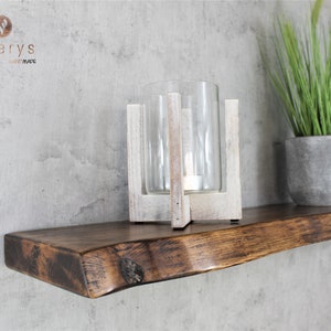 Schwebendes Holzregal mit Naturkante 17cm x 4,5cm mit versteckten Halterungen Ein natürliches Akzentstück für Ihr Badezimmer Bild 5