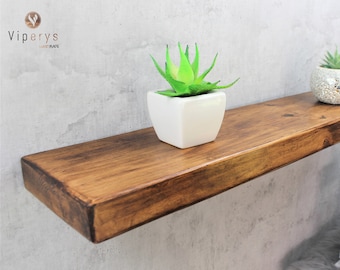 Rustic Floating Shelf 17.5cm x 4.5cm | Solid Chunky Bookshelf | Wooden Shelves With Fixings 12 colours to choose from