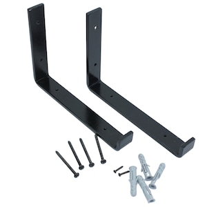 Metal Brackets LOFT | Inverted black metal brackets | Shelf brackets