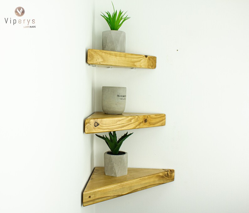 Chunky Corner Shelves | solid wood Floating shelf With Fixings  9 colours to chose from !!! 