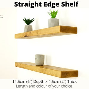 Rustic Floating Wood Shelf (14.5cm x 4.5cm) with Brackets - Perfect for Your Bathroom or as a Stylish Bookshelf on Your Wall