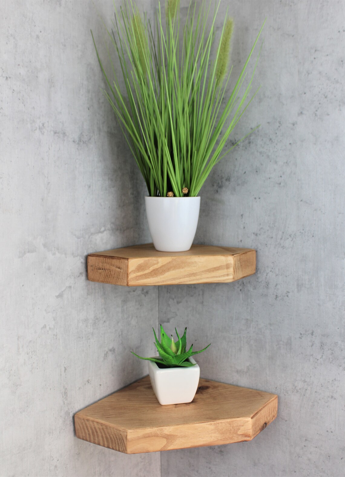 Diamond Corner Shelves Solid Wood Floating Shelf With Etsy