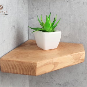 Diamond Corner Shelves | solid wood Floating shelf With Fixings  9 colours to choose from !!!