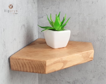 Diamond Corner Shelves | solid wood Floating shelf With Fixings  9 colours to choose from !!!