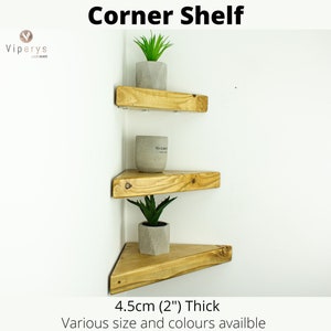 Corner shelves | Rustic wall shelf with brackets | wooden floating shelves for bathroom