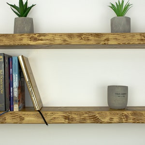 Live Edge Floating Wood Shelf 17cm x 4.5cm with Hidden Brackets A Natural Accent for Your Bathroom or an Elegant Wall Mounted Bookshelf image 3