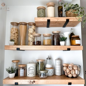 Rustic Industrial Shelf with Wood Planks