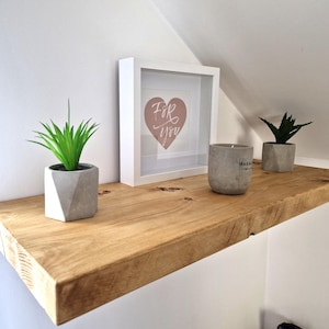 Rustic Floating Shelf 30cm | Chunky Solid Wood Wall Shelf with Fixings | Handmade Reclaimed Bookshelf | Farmhouse Wall Decor