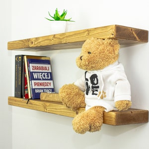 Rustic Floating Wooden Shelves (17cm x 4.5cm) with Brackets - Perfect for Your Kitchen or as a Stylish Bookshelf on Your Wall