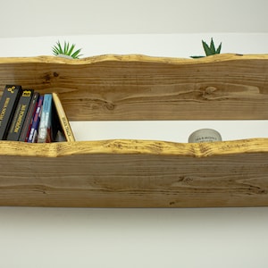 Live Edge Floating Wood Shelf 17cm x 4.5cm with Hidden Brackets A Natural Accent for Your Bathroom or an Elegant Wall Mounted Bookshelf image 10