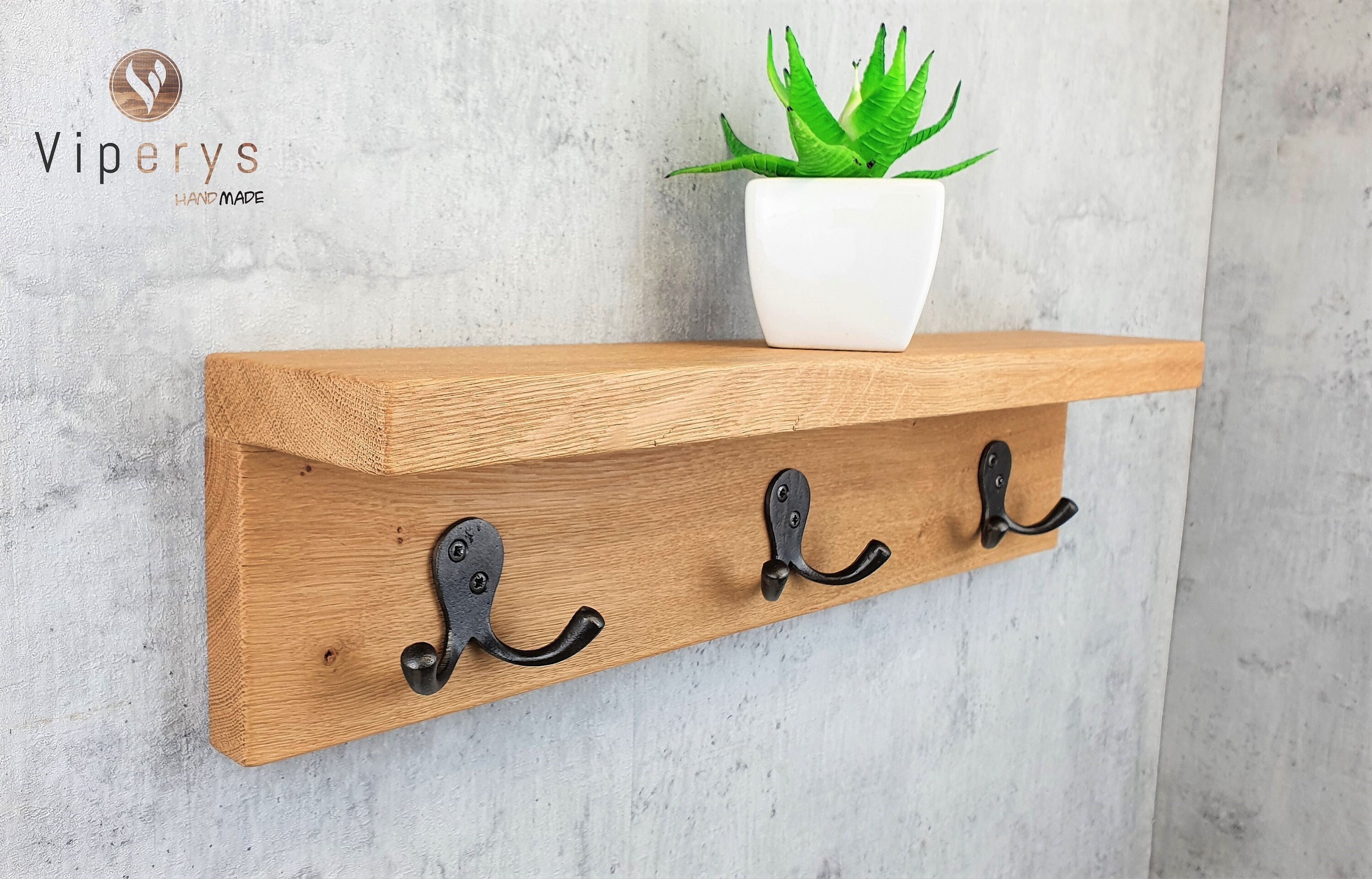 Tatub 29'' Coat Rack Wall Mount with Shelf, Modern Entryway Shelf with 5  Hooks, Wall Hooks with Storage Wooden Coat Hangers for Bathroom, Living  Room