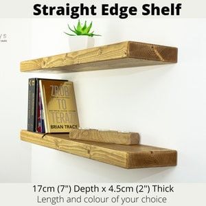 Rustic Floating Wooden Shelves 17cm x 4.5cm with Brackets Perfect for Your Bathroom or as a Stylish Bookshelf on Your Wall zdjęcie 1