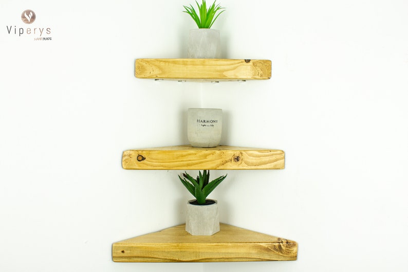 Chunky Corner Shelves Solid Wood Floating Shelf With Fixings Etsy