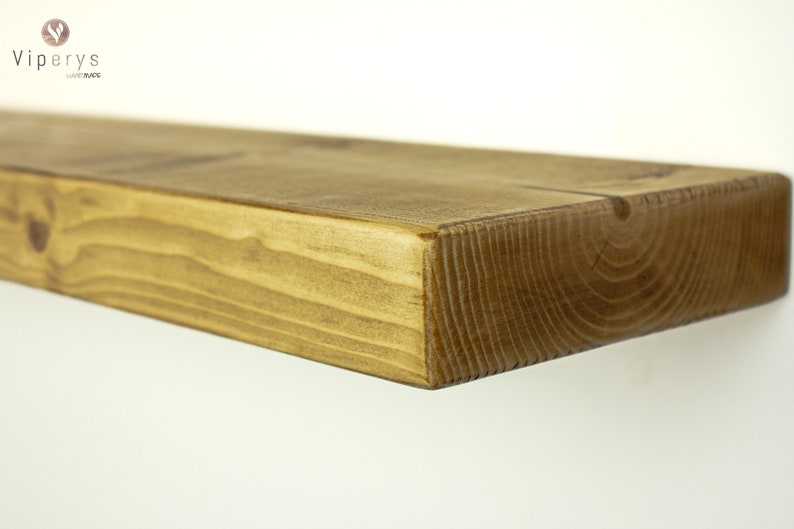 Rustikales schwebendes Regal 17,5 cm x 4,5 cm Massives klobiges Bücherregal Holzregale mit Befestigungen 12 Farben zur Auswahl Bild 7