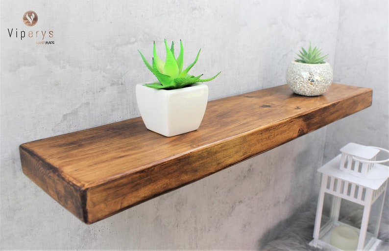 Rustic Floating Wooden Shelves 17cm x 4.5cm with Brackets Perfect for Your Bathroom or as a Stylish Bookshelf on Your Wall zdjęcie 10