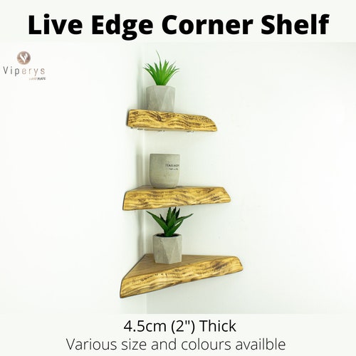 Diamond Corner Shelves Solid Wood Floating Shelf With Etsy