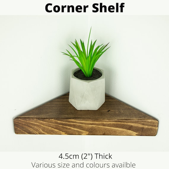 Étagère en bois support d'angle sans perçage pour rangement