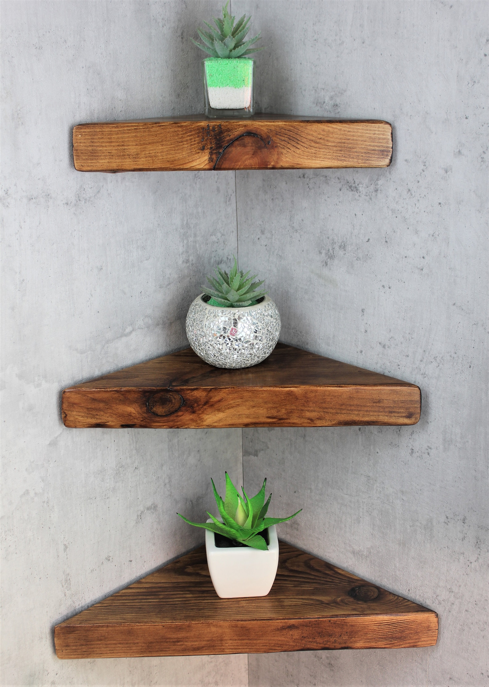 Chunky Corner Shelves Solid Wood Floating Shelf With Fixings Etsy