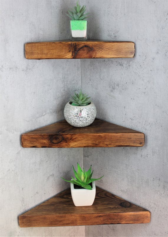 verslag doen van rekruut Verwarren Hoekplanken Rustieke wandplank met beugels houten zwevende - Etsy Nederland