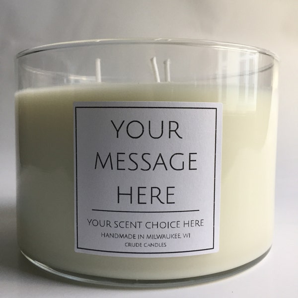 Design Your Own Candle - 3 Wick. Scent & Color Options. Custom Candle. Make Your Own Label. Make Your Own Candle.