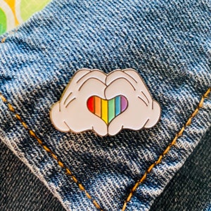 Mickey Mouse Pin, Rainbow Disney Pin, LGBTQ Pride, Rainbow Heart, Mickey Mouse Gloves, Womens Month, Disney Pride Month