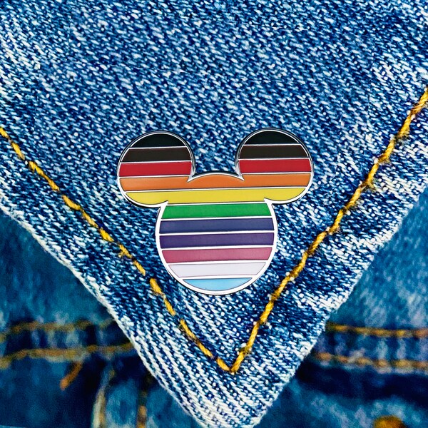 Mickey Mouse Ears Pin, Mickey Mouse Pride Pin, Rainbow Mickey Ears, Pride Mickey Mouse Ears, Disney Pride, Small Gifts Stocking Stuffers