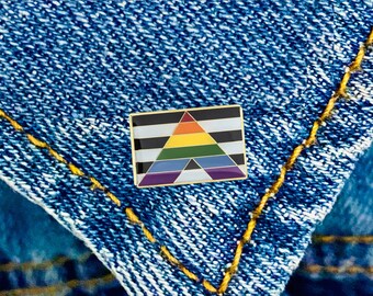 Ally Pin, I Am An Ally Pin, Straight Ally Pin, You Are Safe With Me, Safe Space Pin, Gay Allies, LGBTQ Pin, Subtle Pride, Gay Ally Flag Pin