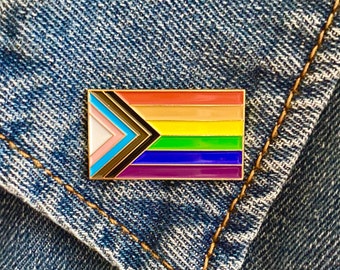 New Rainbow Pride Flag Pin, Trans Rainbow Flag Pin, LGBT Pride Pin, Subtle Pride Month Gifts