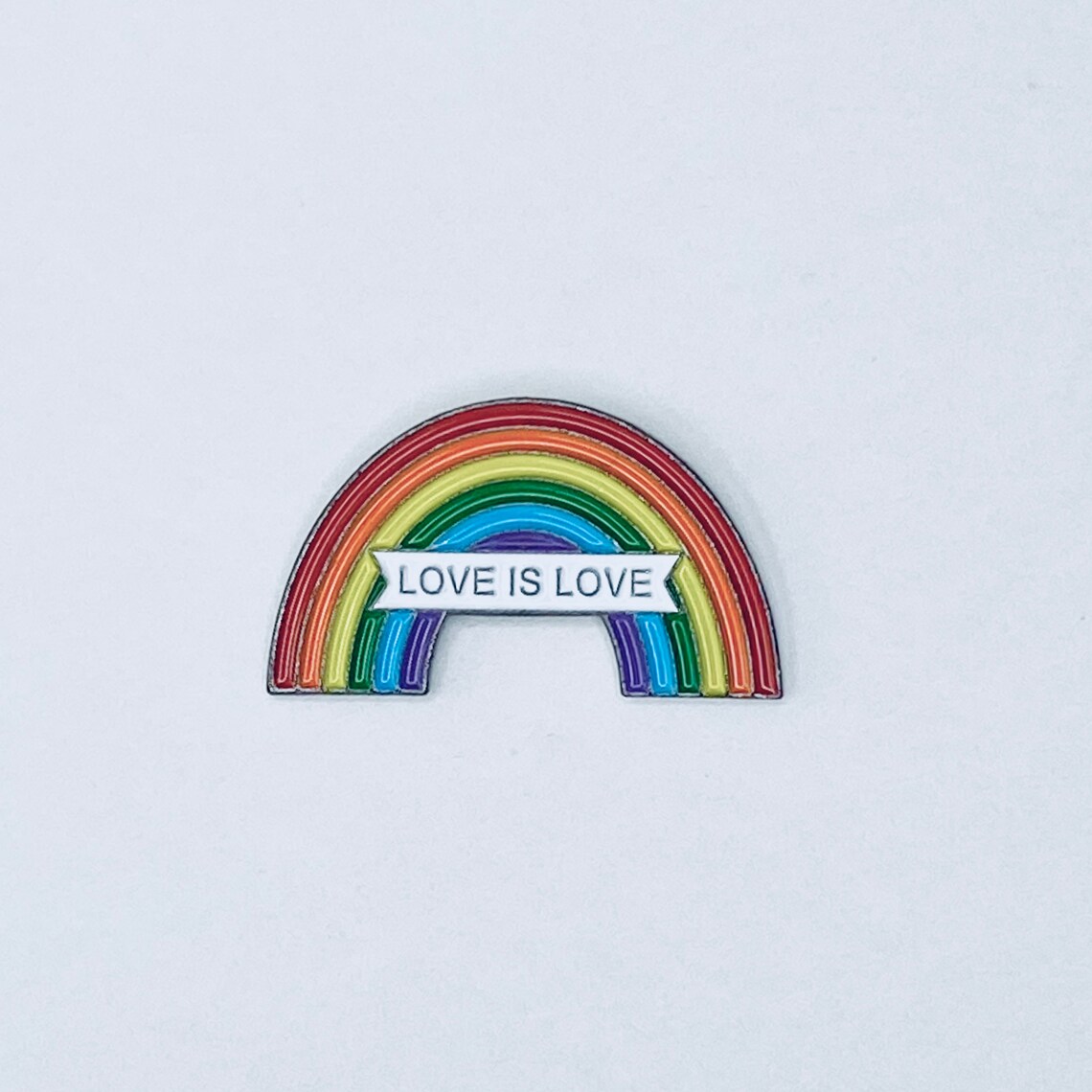 Rainbow Love Is Love Enamel Pin Lgbtqia Pride Button Etsy