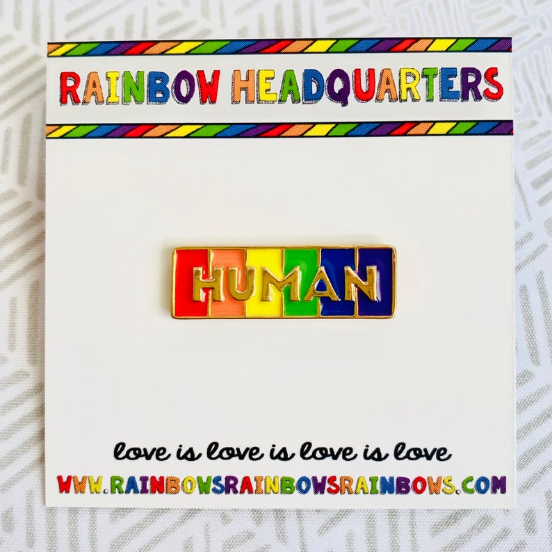 LGBTQ Pride Rainbow Pin Equal Rights Easter Basket Human Rights Love is Love Wins LGBT Pride We Are All Human Pin Easter Gifts