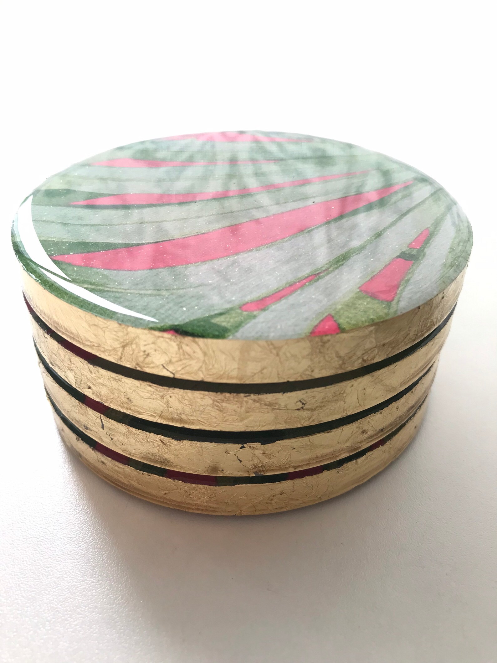 Untersetzer aus Palmen und Rosa. Strandige tropische | Etsy