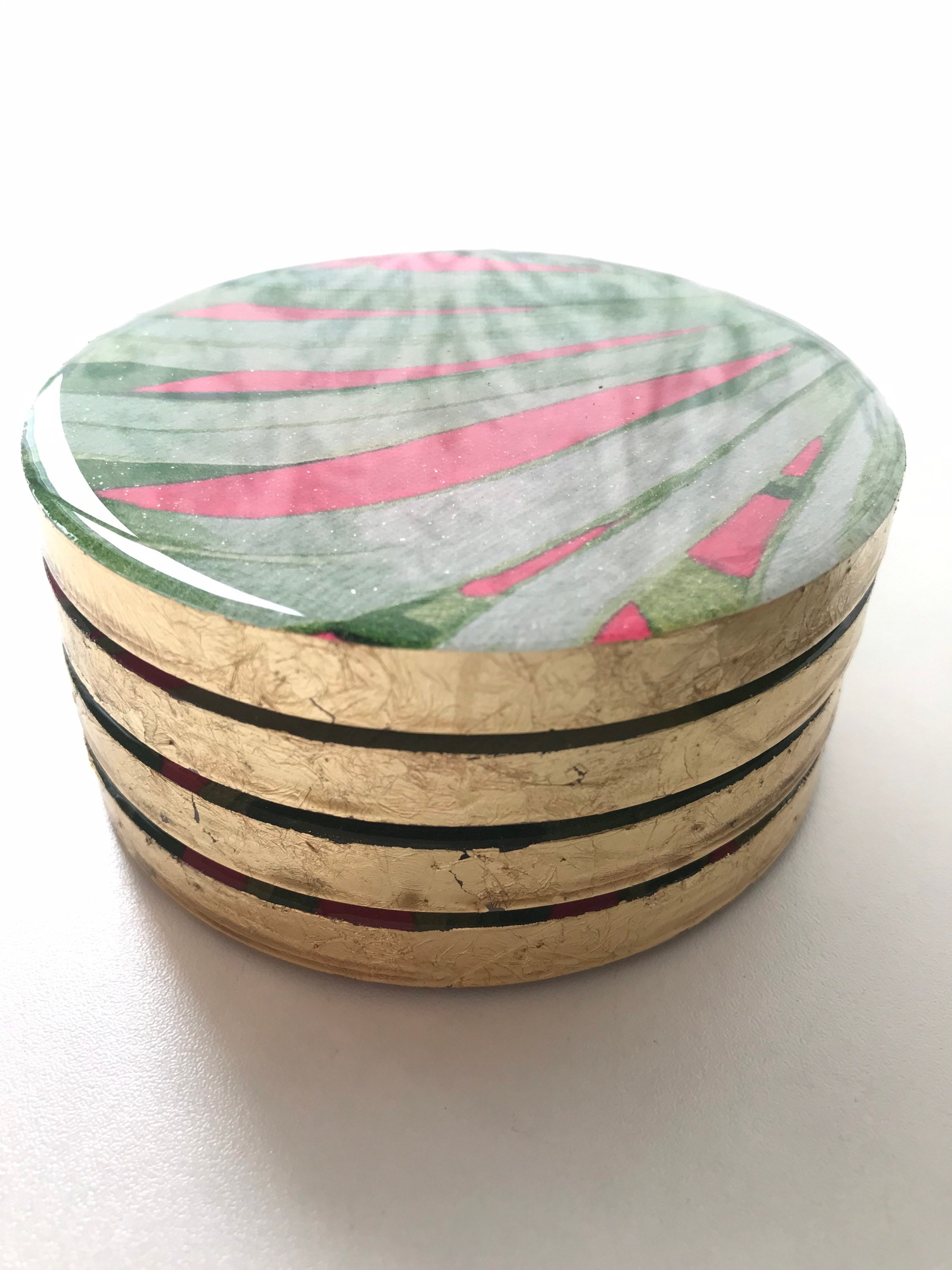 Untersetzer aus Palmen und Rosa. Strandige tropische | Etsy