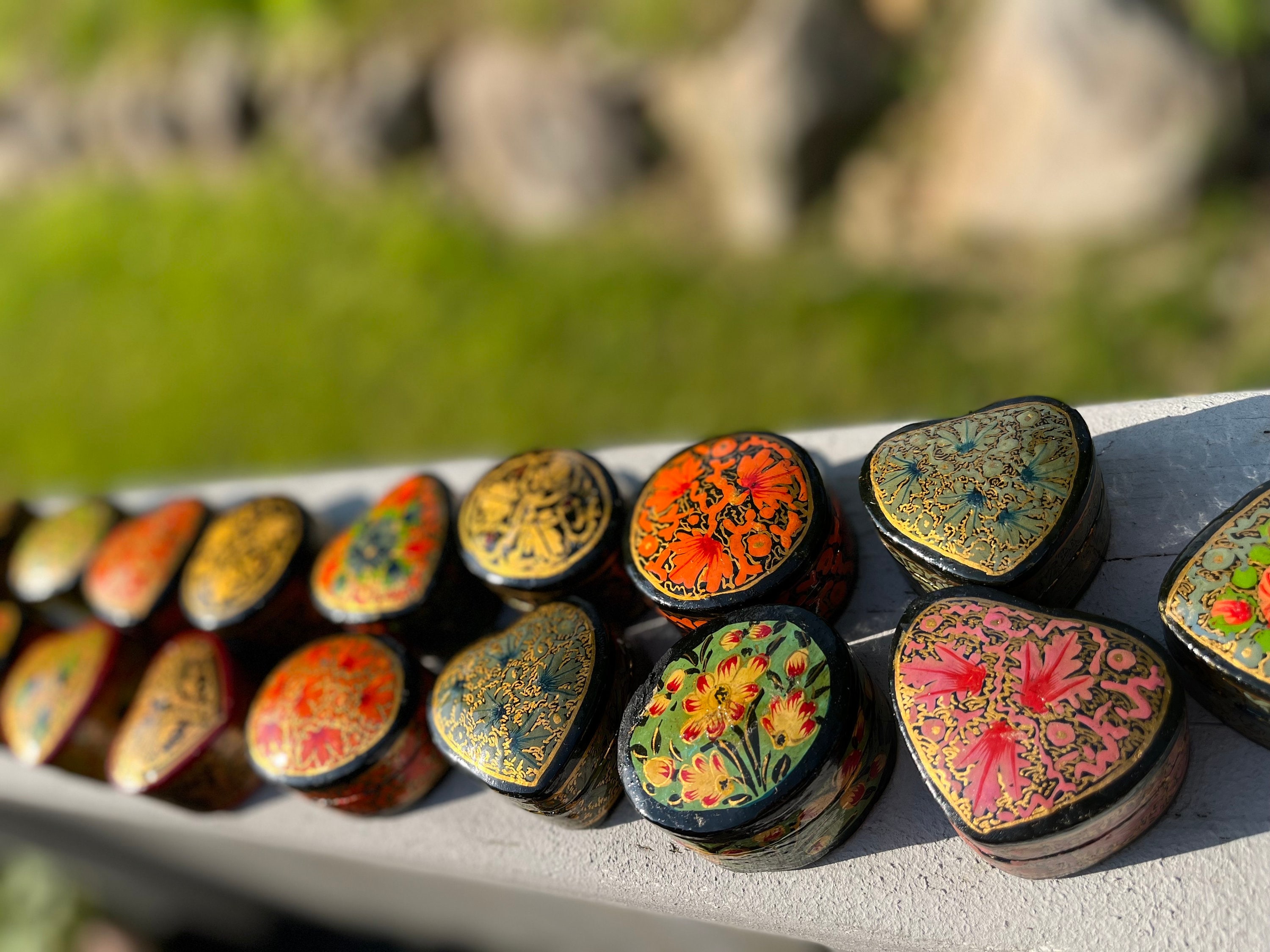 Beautiful Kashmiri, Hand painted boxes for storing jewelry & trinkets, decorative keepsake box for gifting or home Decor/ Christmas/ Diwali