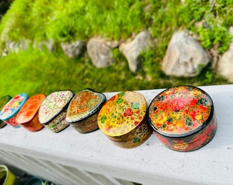 Colorful handpainted keepsake box Jewelry/ trinket box ring box decorative box  wedding favor gift birthday gift, keepsake gift, storage box