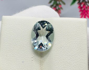 Natural Aquamarine Faceted Oval Cut 2.40 Ct, Loose Aquamarine Gemstone, Oval Cut Stone for Jewelry Making, AAA Quality Blue Gem