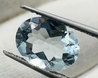 Natural Aquamarine Faceted Oval Cut 1.60 Ct, Loose Aquamarine Gemstone, Oval Cut Stone for Jewelry Making, AAA Quality Blue Gem