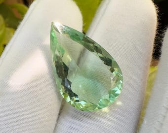 Magnificent Natural Green Fluorite Faceted Pear Cut Loose Gemstone, Pear Shape Fluorite for Jewelry Making