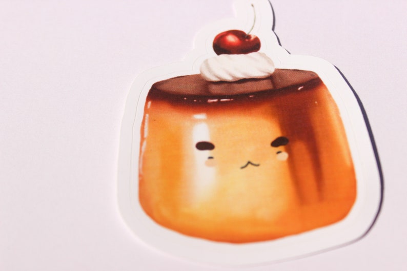 Kawaii Stickers Die-Cut Kawaii Pudding Kawaii Food Kawaii Faces Laptop Kawaii Things Pudding Cherry Vinyl Stickers