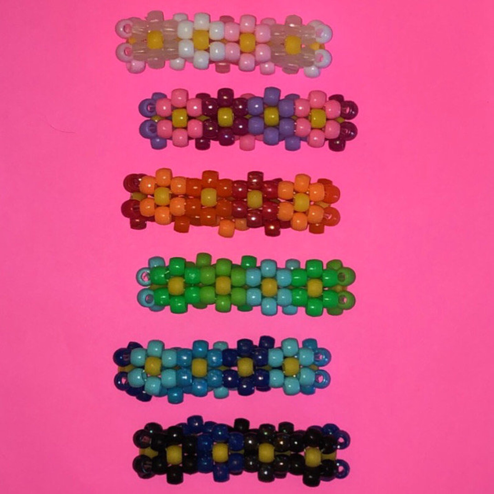 Kandi flower cuff pack of 6 Etsy