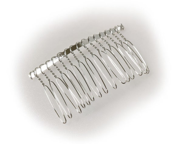 10pc Metal Silver 15 Teeth Hair Comb Supplies 2.5 Inches